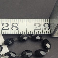 Austria Signed Vintage Black Faceted Glass Necklace 58” Long Opera Length