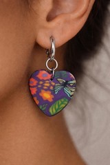 Handmade Polymer Clay Heart Earrings | Colorful Lightweight Gift for Her