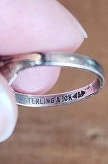 Unique Vintage 10k Yellow Gold/ Sterling Ring Faux Red Stone Sz 5.25 Engagement