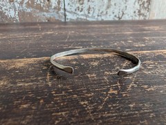 Vtg 90s Southwestern Style Sterling Silver Cuff Bracelet Hand Stamped Sunrise