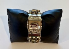 Vintage Taxco Mexico Sterling Silver Abalone Bracelet JPR Eagle Mark 51.2g