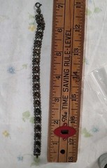 Vintage 7″ Sterling Silver HEART Bracelet Heart Chain Link Tennis Bracelet 925