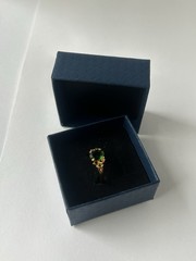 Vintage Green Cubic Zirconia Ring Gold Plated Womens Size 7.5