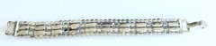 Fabulous Vintage Sparkling Clear Rhinestone Wide Bracelet Fold Over Clasp