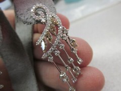 Stunning 4.00ct 18k wg Champagne & White Diamond Chandelier Earrings Make Offer