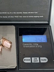 Vintage 1990-s 14 Ct Rolled Gold Pink Topaz Zircons Earrings-Hallmarked 585 RG