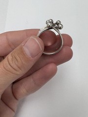 Anna Greta Eker AGE Sterling Silver Norway 5 Prong Jester Modernist Ring Size 8