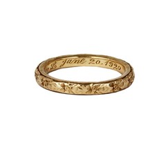 Antique Women’s 14k Yellow Gold Flowers Band Ring Size 7