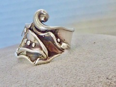 DESIGNER LuLu MODERNIST DESIGN STERLING SIVLER BAND RING SIZE 7.5 RING