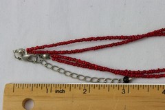 Glass & Metal Bead Necklace, Double Strand, 39gr