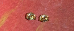 1/20 14K GF Opal Heart Post Earrings, Vintage