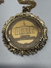 Official 1974 Illinois Medallion US Bicentennial 1776-1976 Coin Pendant 24”Chain