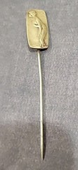 Antique Art Nouveau Stick Pin “September Morn” Bathing Beauty Nude Gold-plated