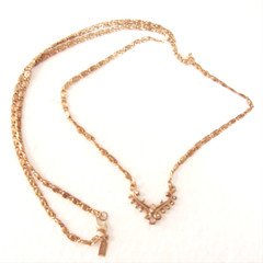 Necklace signed 1928 paperclip chain rigid focal 32 in