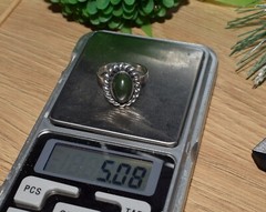 Soviet VTG old Ukraine Sterling SILVER 925 Ring Size 8-8.5 stone nephritis