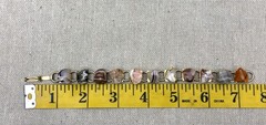 Vintage Scottish Pebble Nuggets Agate Carnelian Link Gold tone 7.5″Bracelet