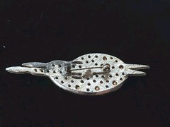 Vintage Artist’s Paint Palette & Brushes Brooch Gold Tone With Rhinestones
