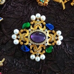 Fashion Vintage Gem Brooch for Woman Men Fashion Party Suit Dress Enamel Brooch