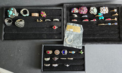 Vintage Estate Ring Lot 40pc 925 Sterling Silver Signed Avon 10k GP