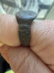 Ancient Bronze / Copper Signet Ring – Estimated Pre-15th c. – Size 8