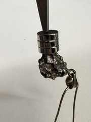 VINTAGE 925 ITALY STERLING SILVER NECKLACE WITH IRON METEORITE PENDANT