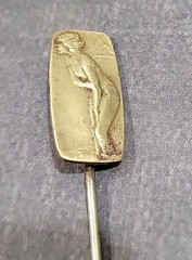 Antique Art Nouveau Stick Pin “September Morn” Bathing Beauty Nude Gold-plated