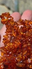 Natural Amber Beads Polished Nuggets Double Strand Necklace 23.3 Grams 36″ Long