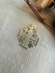 Vintage sterling silver pendant jerusalem cross