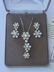 Nolan Miller Ideal Rhinestone Pendant Necklace and Pierced Earrings Set