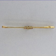 1900s Old European Rose Cut Diamond Platinum Top 14k Gold Hinged Catch Bar Pin
