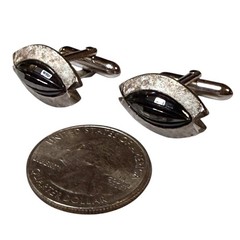 Vintage Swank Cufflinks Mens Silver Tone Faceted Eye Bullet Back MCM