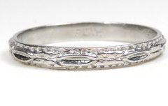 Antique Art Deco 1920’s Wedding Band Ring Platinum Finger Size 7 UK-N1/2 2.62MM
