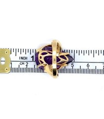 Vintage Late Mid-Century Modern Amethyst 14K Yellow Gold Sz 8 Cocktail Ring