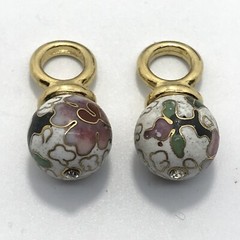 Vintage Interchangable Cloisonne Charms for Hoop Earrings *style choice