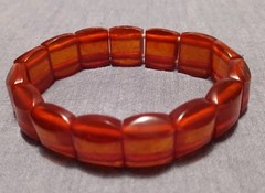 Antique Bracelet Natural Baltic Amber Cognac Chunky Carved Beads