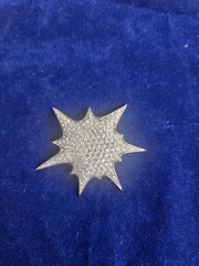 Vintage Jomaz Pavé Rhinestone Supernova Starburst Brooch Pin