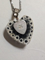 ITALIAN MILLEFIORI MOSAIC HEART PENDANT WITH 18″ STERLING SILVER 925 CHAIN