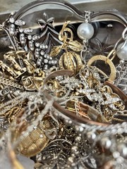 Mystery Jewelry Silver And Gold Tone Modern And Vintage 25 Plus Piece