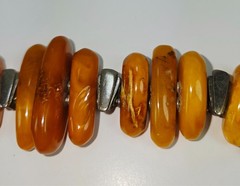 Butterscotch and Egg Yolk Amber and Sterling Silver Collar Necklace