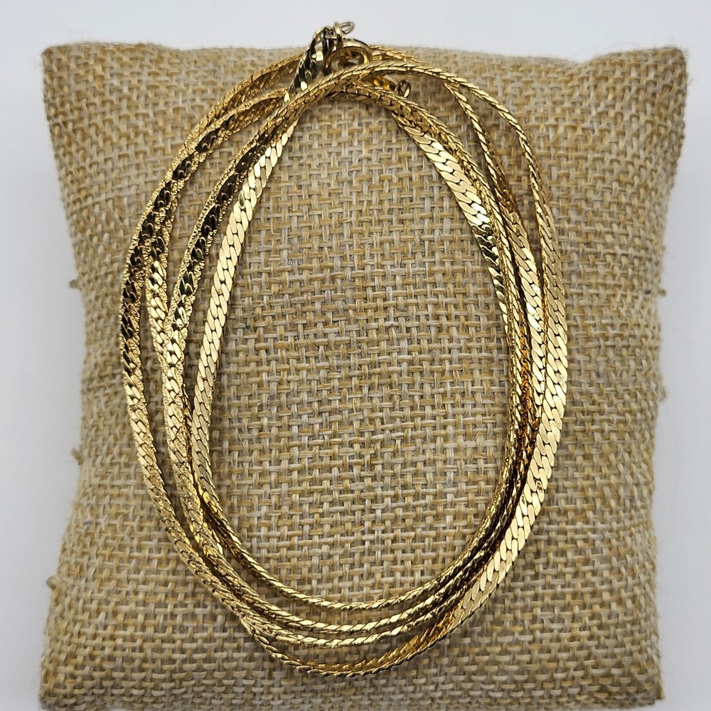 Vintage Trifari Gold Plated Simple Chain Necklace MCM Minimalist