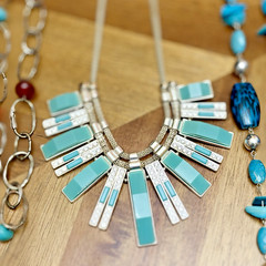 Vintage Turquoise Color Signed RMN JLo Fossil Necklace Bracelet Jewelry Lot