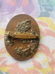 Vintage Abstract Enamel On Copper Multicolor Brooch Confetti Art MCM Brutalist