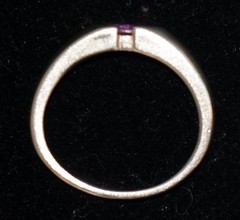 Vintage Ross Simons Sterling Silver East West Marquise Amethyst Dome Ring Size 5