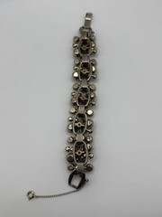 DeLizza & Elster (D &E) Juliana Cognac & Iridescent AB Rhinestone Bracelet 6.75”