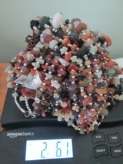 LOT 9 Wearable CHUNKY Semi-Precious Stones bead abalone seed necklace 2.61 lbs