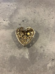 Vintage White Flower Heart Shaped Pin Brooch