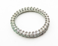 925 Sterling Silver Vintage White Topaz Open Circle Slide Pendant PT8269