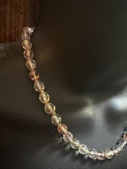 Vintage Crystal Liz Claiborne Faceted Bead Pastel Pink & Blue Necklace