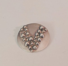 Carsi 925 Sterling Modernist Round Bubble Pin Mexico TC-57 Vintage 1 5/8″ Dia