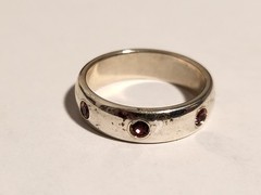 Vintage Sterling Silver, 0.925, Ring, sz 6, Pink Gemstones